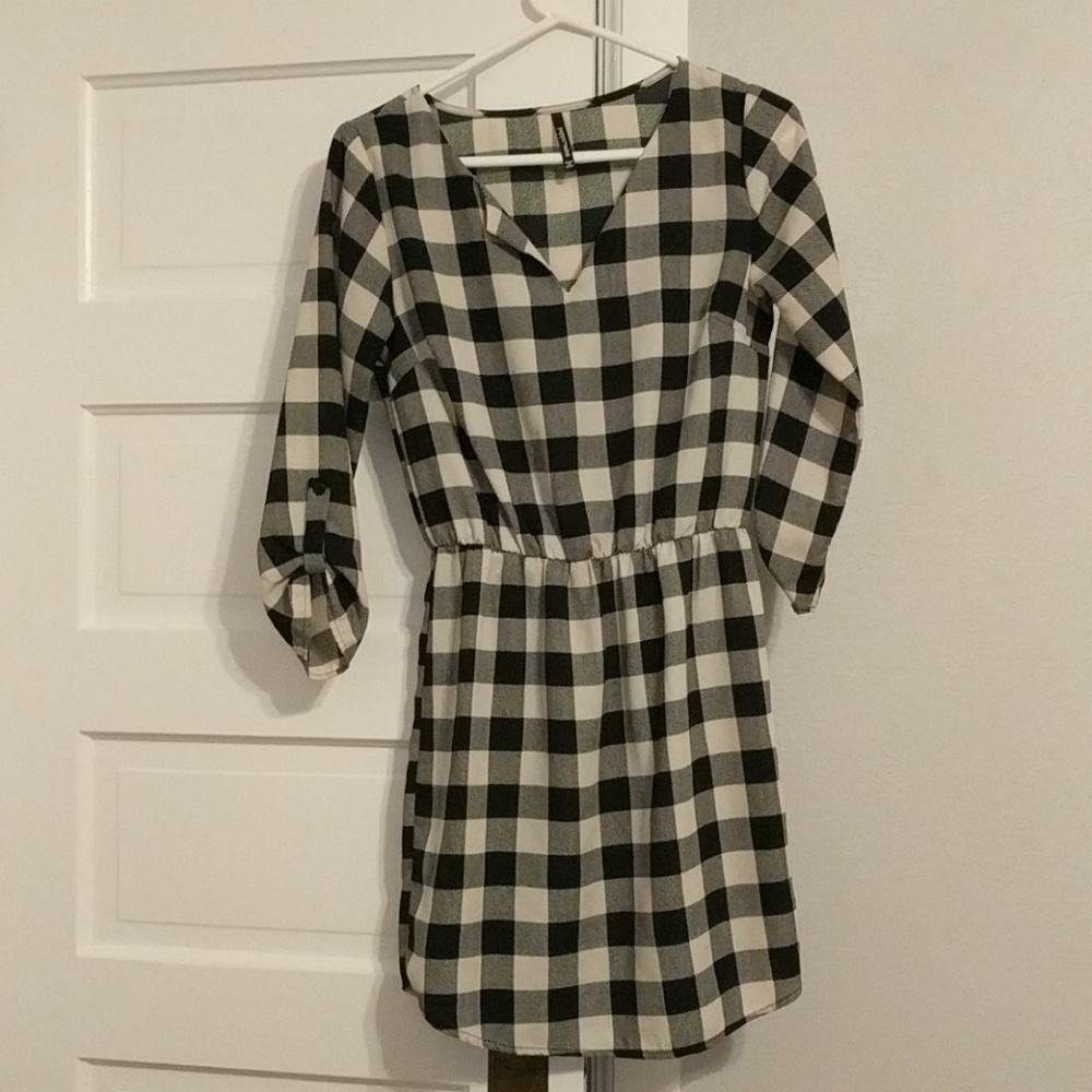 Black and White gingham print dress